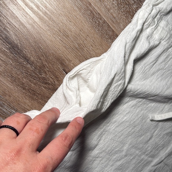 Women's Drawstring Waist Mini Dress Pockets Short Sleeves Round Neck‎ Medium - Picture 2 of 8